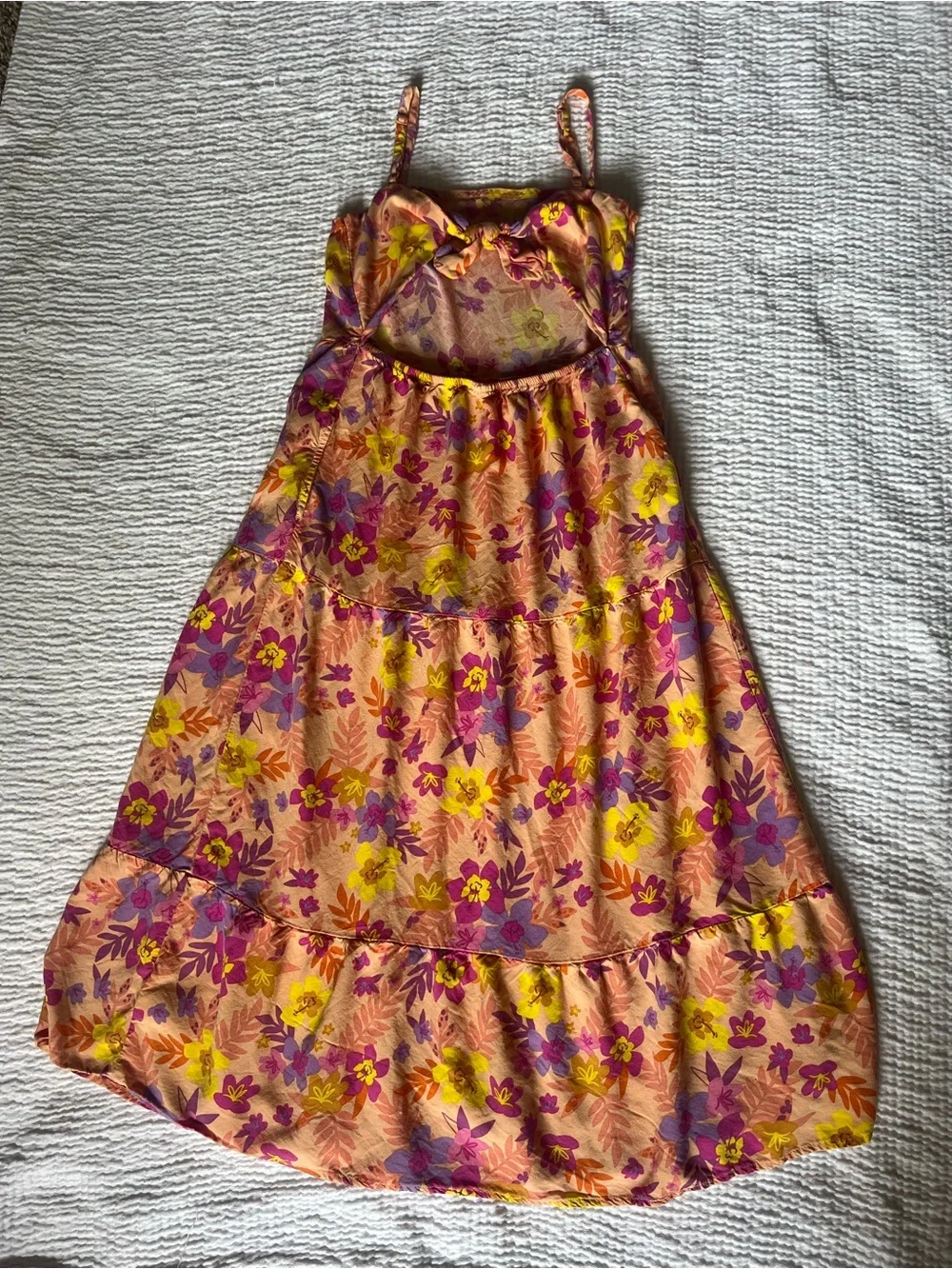 Girls' Floral Tiered Sundress - Pink & Yellow